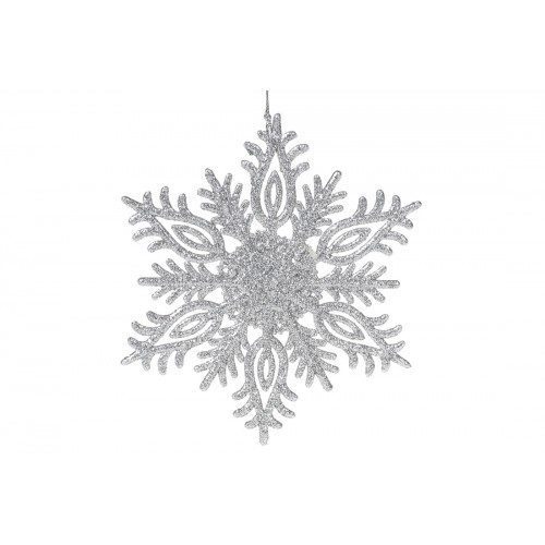 Прикраса пластикова Сніжинка 15 см срібло (1) (45) (180) 788-785