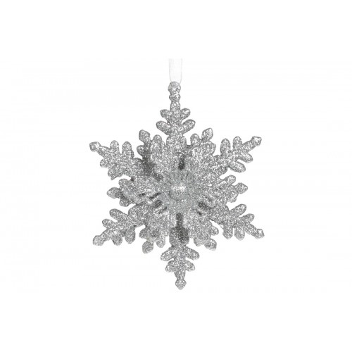 Прикраса пластикова Сніжинка 11 см срібло (1) (45) (180) 788-757 Bonadi