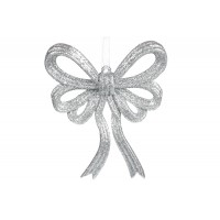 Прикраса пласт. Бант 13х11см срібло 788-809/Bonadi/(30)