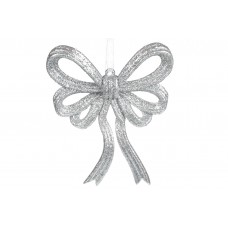 Прикраса пласт. Бант 13х11см срібло 788-809/Bonadi/(30)