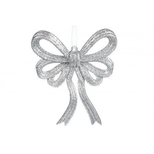 Прикраса пласт. Бант 13х11см срібло 788-809/Bonadi/(30)