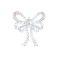 Прикраса пласт. Бант 13см прозорий з блискітками J88-042/Bonadi/(30)(180)