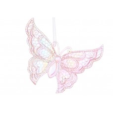 Прикраса пласт. "Метелик" 13см рожевий з перламутром №J88-087/Bonadi/