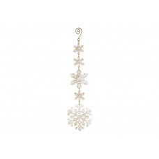 Прикраса пласт. "Сніжинка" 30см в глітері шампань №CR8-474/Bonadi/