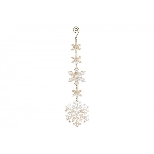 Прикраса пласт. "Сніжинка" 30см в глітері шампань №CR8-474/Bonadi/