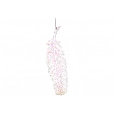 Прикраса пласт. "Перо" 19,5см прозорий з блискітками №J88-035/Bonadi/