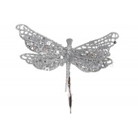 Прикраса пласт. "Бабка" 17см на кліпсі срібний глітер №839-515/Bonadi/(12)(24)