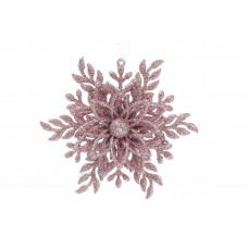 Прикраса пласт. "Сніжинка" 12см світло-рожевий №788-452/Bonadi/(1)(30)(180)