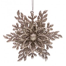 Прикраса пласт. "Сніжинка" 12см шампань №788-289/Bonadi/(1)(30)(180)