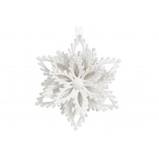 Прикраса пласт. "Сніжинка" 9,5см білий №788-870/Bonadi/(1)(30)(180)