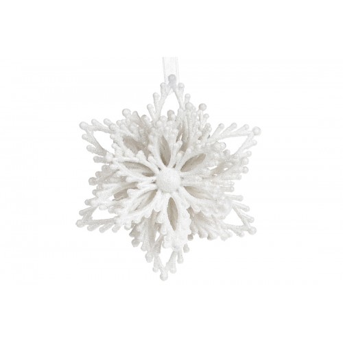 Прикраса пласт. "Сніжинка" 9,5см білий №788-870/Bonadi/(1)(30)(180)