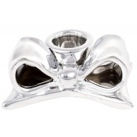 Підсвічник керам. "Бант" 8см,срібло №727-207/Bonadi/