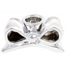 Підсвічник керам. "Бант" 8см,срібло №727-207/Bonadi/