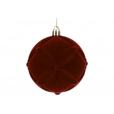 Прикраса пласт. "Куля" 8см ромб з флоковим напиленням,бордо №J88-010/Bonadi/