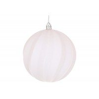 Прикраса пласт. "Куля" 8см з флоковим напиленням,білий №J88-132/Bonadi/
