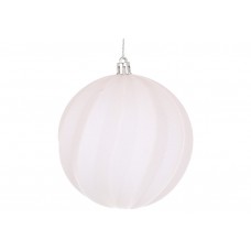Прикраса пласт. "Куля" 8см з флоковим напиленням,білий №J88-132/Bonadi/