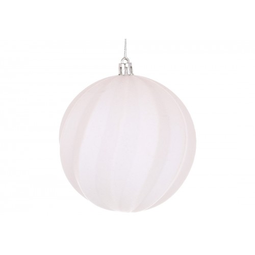 Прикраса пласт. "Куля" 8см з флоковим напиленням,білий №J88-132/Bonadi/