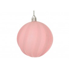 Прикраса пласт. "Куля" 8см з флоковим напиленням,рожевий №J88-131/Bonadi/