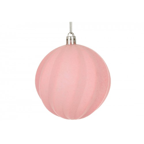 Прикраса пласт. "Куля" 8см з флоковим напиленням,рожевий №J88-131/Bonadi/
