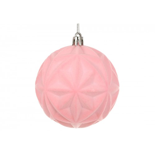 Прикраса пласт. "Зірка" 8см з флоковим напиленням,рожевий №J88-142/Bonadi/