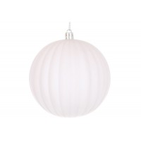 Прикраса пласт. "Куля" 8см з флоковим напиленням,білий №J88-143/Bonadi/