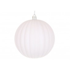 Прикраса пласт. "Куля" 8см з флоковим напиленням,білий №J88-143/Bonadi/