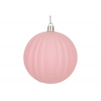 Прикраса пласт. "Куля" 8см з флоковим напиленням,рожевий №J88-144/Bonadi/