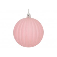 Прикраса пласт. "Куля" 8см з флоковим напиленням,рожевий №J88-144/Bonadi/