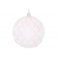 Прикраса пласт. "Куля" 8см з флоковим напиленням,білий №J88-137/Bonadi/