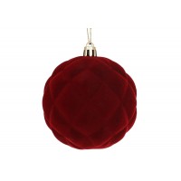 Прикраса пласт. "Куля" 8см з флоковим напиленням,бордо №J88-008/Bonadi/
