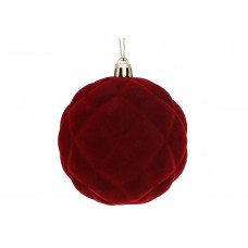 Прикраса пласт. "Куля" 8см з флоковим напиленням,бордо №J88-008/Bonadi/