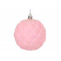 Прикраса пласт. "Куля" 8см з флоковим напиленням,рожевий №J88-138/Bonadi/