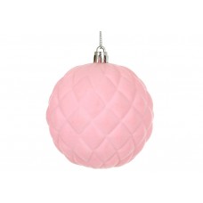 Прикраса пласт. "Куля" 8см з флоковим напиленням,рожевий №J88-138/Bonadi/