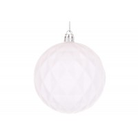 Прикраса пласт. "Куля" 8см з флоковим напиленням,білий №J88-139/Bonadi/