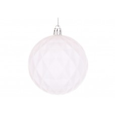 Прикраса пласт. "Куля" 8см з флоковим напиленням,білий №J88-139/Bonadi/