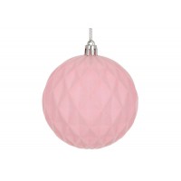 Прикраса пласт. "Куля" 8см з флоковим напиленням,рожевий №J88-140/Bonadi/