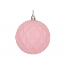 Прикраса пласт. "Куля" 8см з флоковим напиленням,рожевий №J88-140/Bonadi/