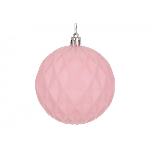 Прикраса пласт. "Куля" 8см з флоковим напиленням,рожевий №J88-140/Bonadi/