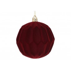 Прикраса пласт. "Куля" 8см з флоковим напиленням,бордо №J88-012/Bonadi/