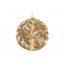 Куля скло 10см із візерунком,глянець золотий №118-809/Bonadi/(12)