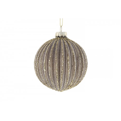 Куля скло 8см із цукровим покриттям,коричневий мокко із золотом №115-082/Bonadi/(12)