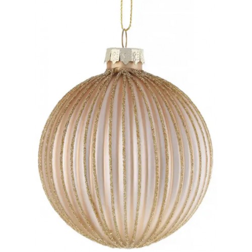 Куля скло 8см з глітером,матове золото №115-085/Bonadi/(12)