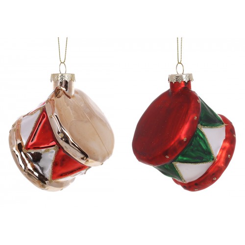 Прикраса скло "Барабан" 7,4х7см,2вида №115-193/Bonadi/