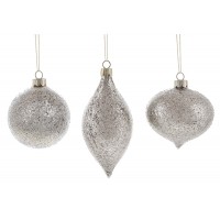 Прикраса скло "Куля,олива,цибуля" 3вида,світле золото №108-078/Bonadi/