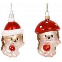 Прикраса скло "Їжачок" 8,7см,2вида №NY29-523/Bonadi/