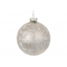 Куля скло 10см з ефектом морозу,срібло №108-914/Bonadi/(12)