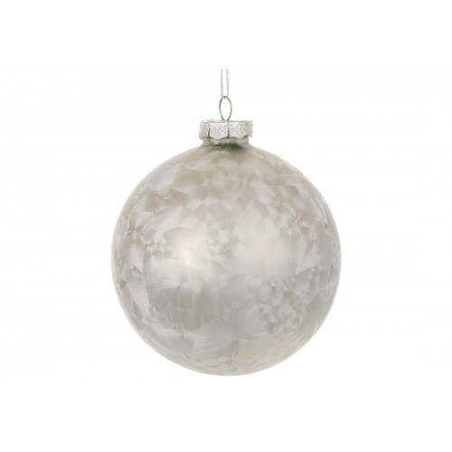 Куля скло 10см з ефектом морозу,срібло №108-914/Bonadi/(12)
