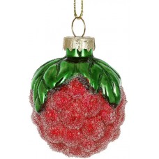 Прикраса скло "Малина" 4,7х5,9см з ефектом льоду №108-903/Bonadi/