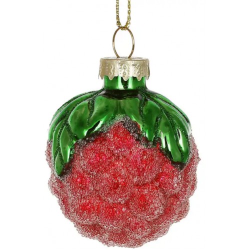 Прикраса скло "Малина" 4,7х5,9см з ефектом льоду №108-903/Bonadi/