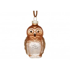 Прикраса скло "Сова" 4,6х3,9х8см,коричневий №115-244/Bonadi/